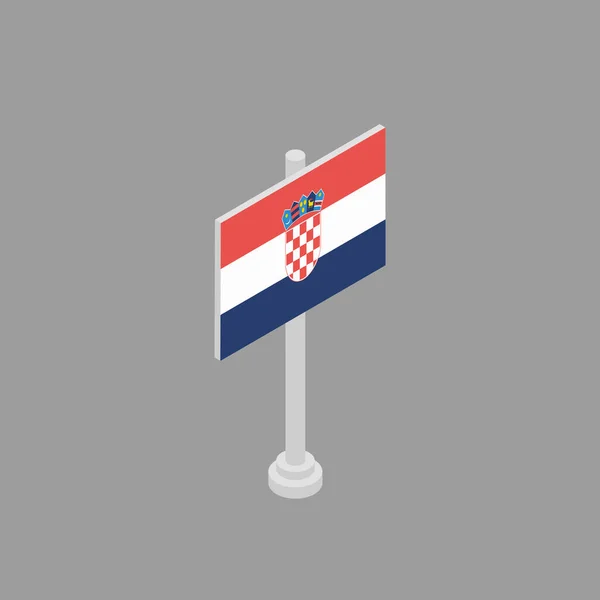Abbildung Der Kroatischen Flagge Vorlage — Stockvektor