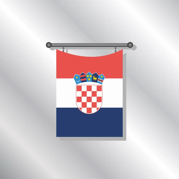 Ilustrace Šablony Vlajky Chorvatska — Stockový vektor