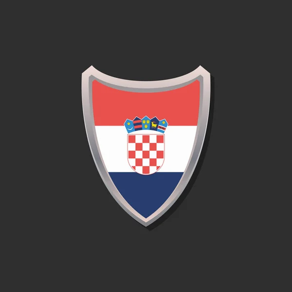 Ilustração Modelo Bandeira Croácia —  Vetores de Stock