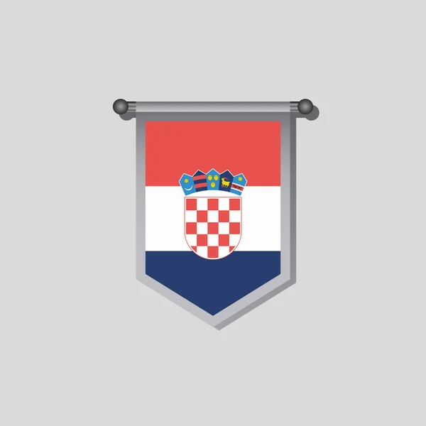 克罗地亚国旗模板的说明 — 图库矢量图片