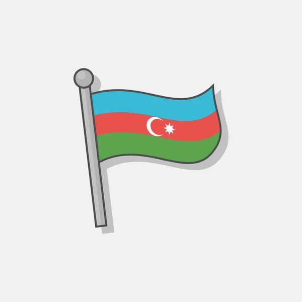 Illustration Azerbaijan Flag Template — ストックベクタ