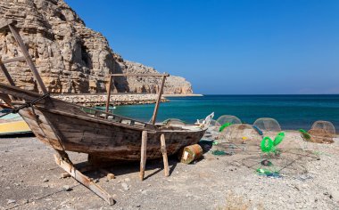 Fishing boat on the way to Musandam clipart