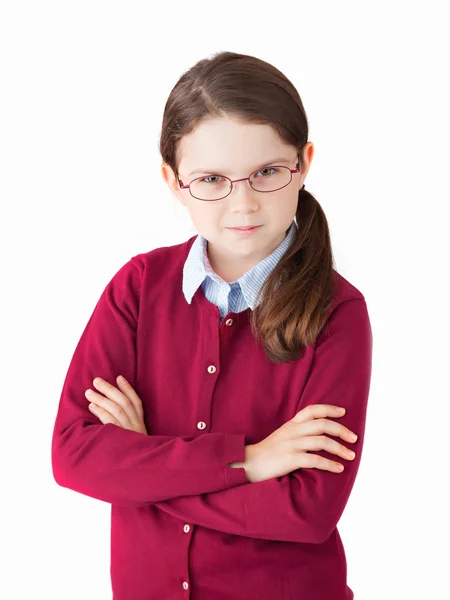 Menina bonito sendo sério — Fotografia de Stock