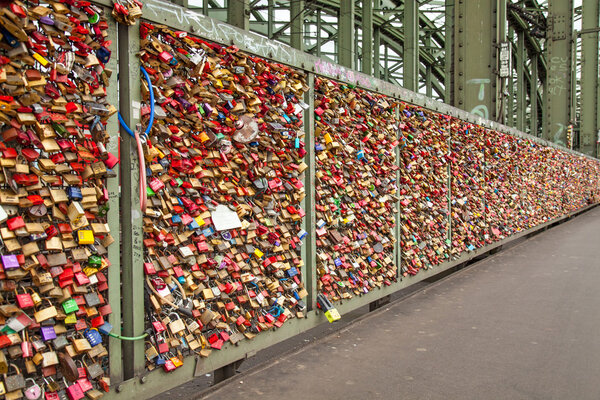Lockers on the Hohenzollern Bridge in Cologne