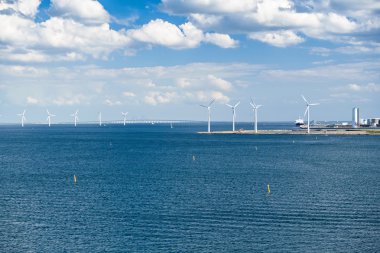 Windturbines and Oresund Bridge clipart