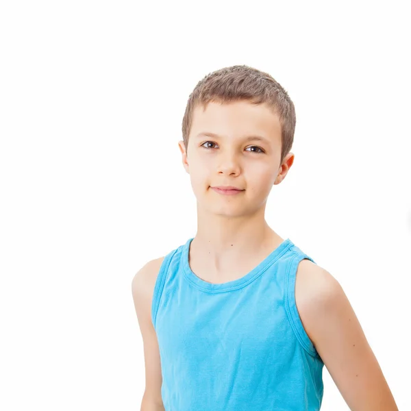 Portrait of a teenage boy in a tank top — Stock Photo, Image