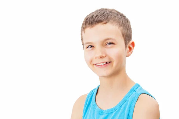Portret nastoletniego chłopca w górę zbiornika — Zdjęcie stockowe
