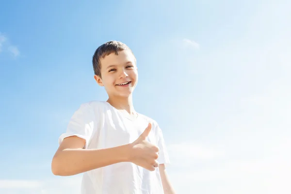 Charming Boy with thumbs up — Stock Photo, Image