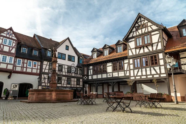 Michelstadt Germany October 2022 Half Timbered Houses Fountain One Oldest — Stock Photo, Image