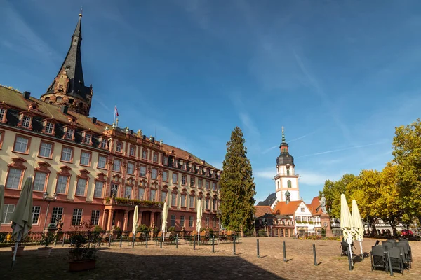 Erbach Allemagne Octobre 2022 Ancien Château Erbach Avec Maisons Colombages — Photo