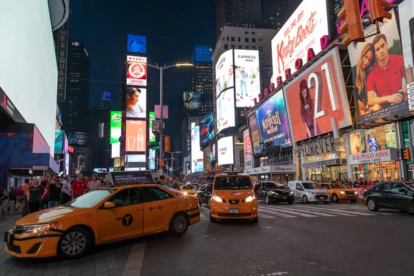 2018 New York Usa October 2018 Times Square Night 광고판 — 스톡 사진