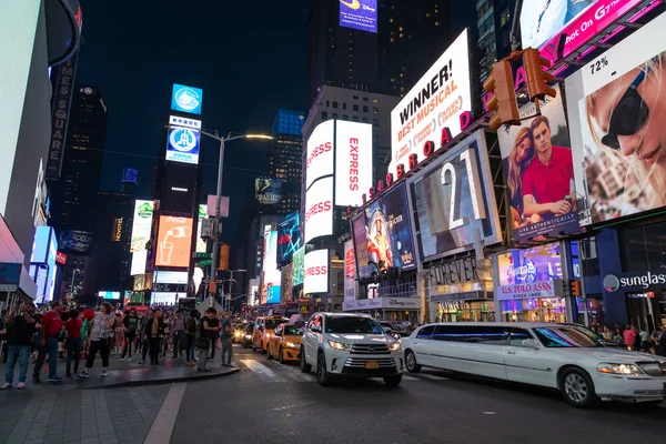 New York Usa Oktober 2018 Times Square Nachts Kleurrijke Billboards — Stockfoto