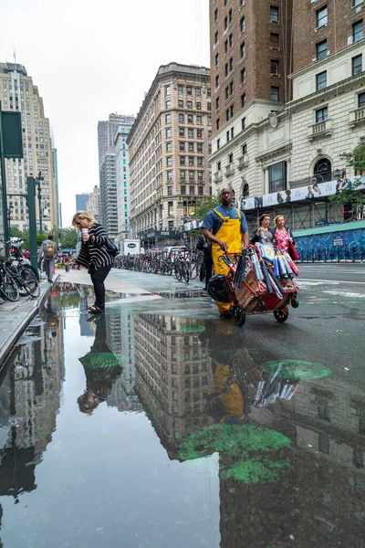 New York Usa Ottobre 2018 New York Street Life Riflesso Immagine Stock