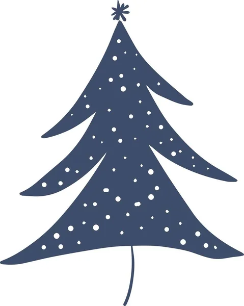 Samostatná Ruka Kreslil Nový Rok Vánoční Strom Vektorové Ilustrace Pro — Stockový vektor