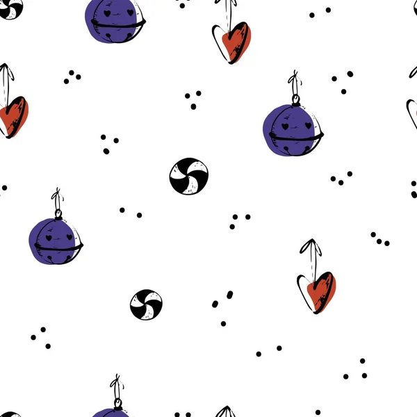 Patrón mínimo de Navidad vectorial. Esenciales de invierno repetición para papel de regalo, decoración de Navidad, elementos de decoración lindo duudle — Archivo Imágenes Vectoriales
