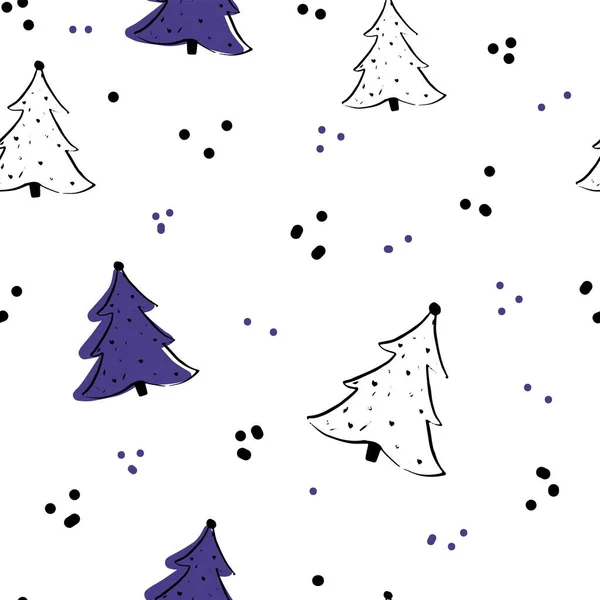 Vector Kerst minimaal patroon. Winter essentials herhalen voor inpakpapier, kerstdecor, schattige decoratie duudle elementen — Stockvector