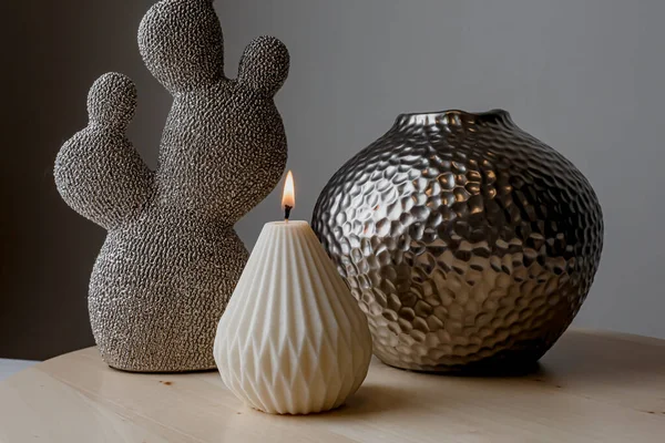 Cozy Home Spa Concept Hygge Modern Stylish Minimal Vase Dried — ストック写真