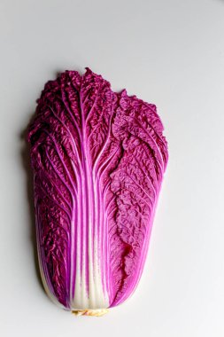 Red Napa, Chinese Cabbage. Red cabbage one slice isolated on white background. Clipping Path.