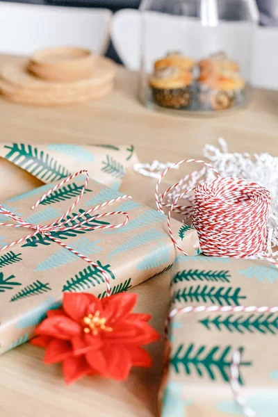 Gift Boxes Minimalist Style Wrapping Design Concept Celebration Events Wrapping — Stock Photo, Image