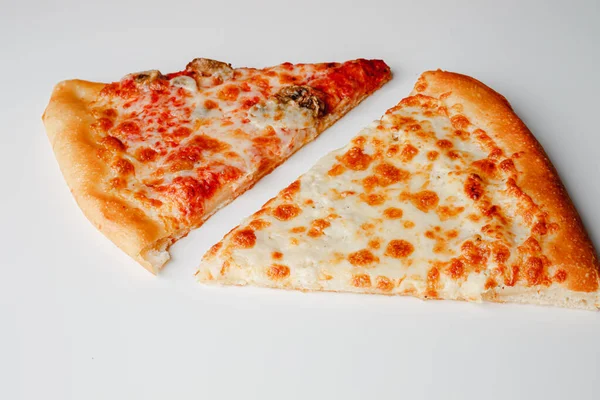 Slices Pizza Champignons Mushrooms Pepper Cheese Pizza Box View Copy — Stockfoto