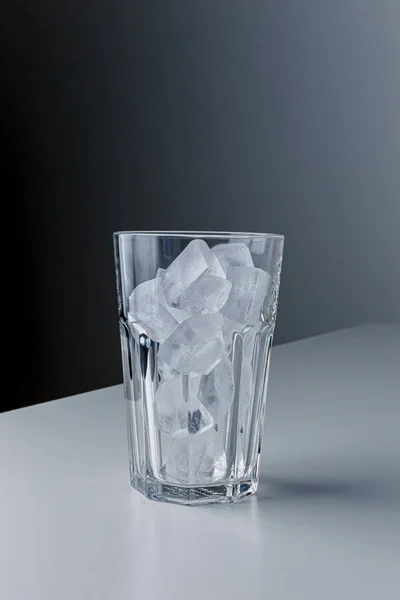 Ice Cubes Glass Water Copy Space Pour Soft Drink Glass — 스톡 사진