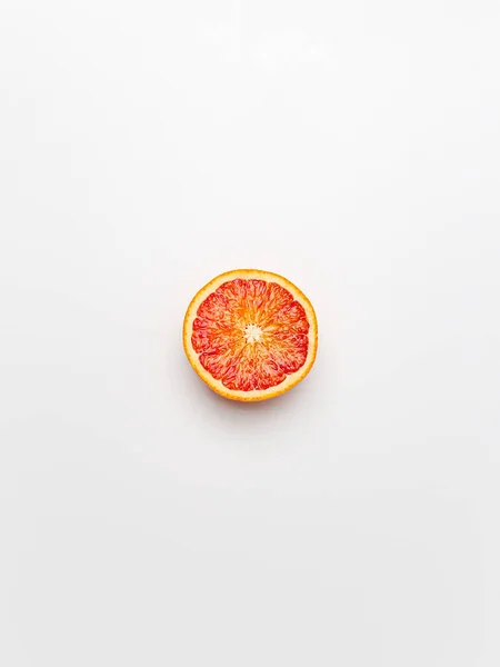 Red Blood Orange Fruit Slices Isolated White Background Whole Ripe — Stockfoto