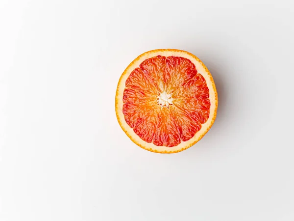 Red Blood Orange Fruit Slices Isolated White Background Whole Ripe — Stock Photo, Image