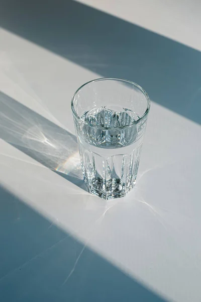 Glass Mineral Filtered Water Sunshine White Background Including Clipping Path — Foto Stock