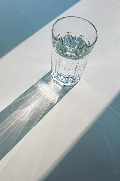 Glass Mineral Filtered Water Sunshine White Background Including Clipping Path — Foto de Stock