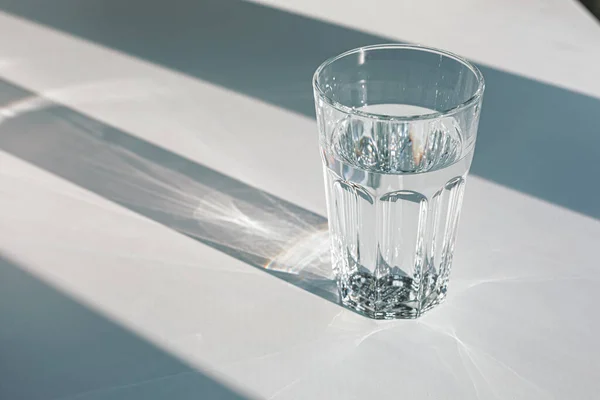 Glass Mineral Filtered Water Sunshine White Background Including Clipping Path Stok Foto Bebas Royalti