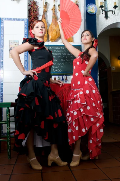 Španělské tanečnice v dubnu flamenco party — Stock fotografie