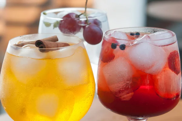 Drie fruit cocktails — Stockfoto