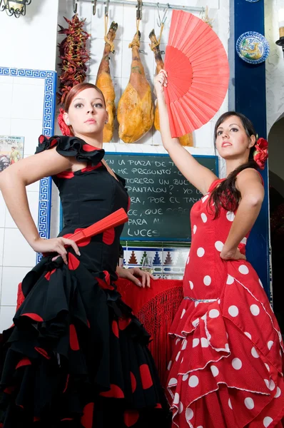 Bailarines españoles en fiesta de flamenco — Foto de Stock