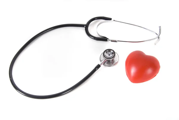 Kalp kavramsal bir stetoskop — Stok fotoğraf