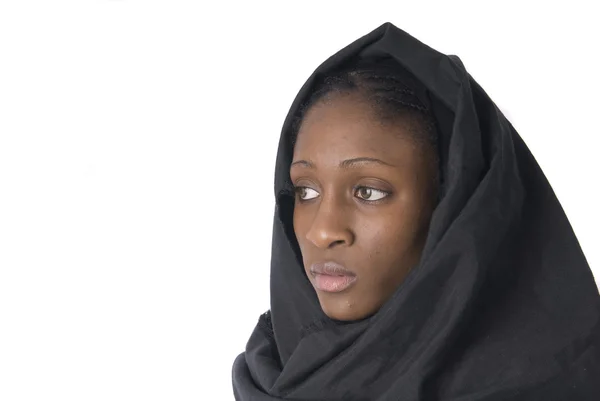 Woman with black veil — Stock Photo, Image