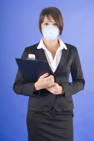 Woman with protective mask — Stock Photo, Image