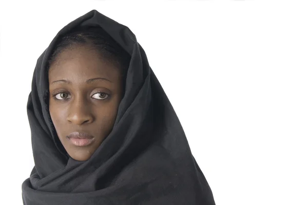 Muslim woman with black veil — Stock Photo, Image