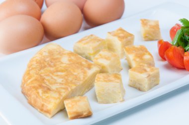 İspanyol omelett veya tortilla espa ola patates ile