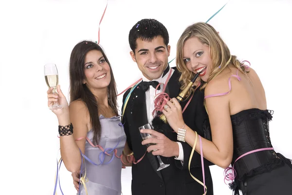 Friends at new years party — Stock Photo, Image