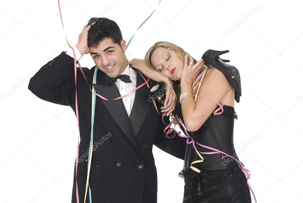 Couple after new year party