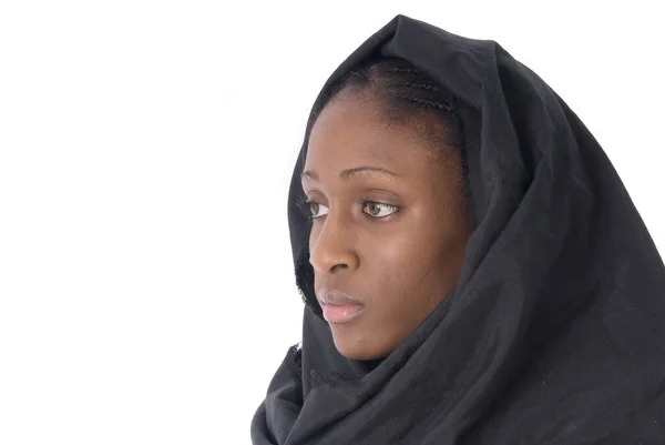 Portrait African American Muslim Woman Veil — Stock Photo, Image
