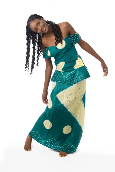 Portret Afrykańskiej Muzułmanki Tradycyjnej Sukience — Zdjęcie stockowe