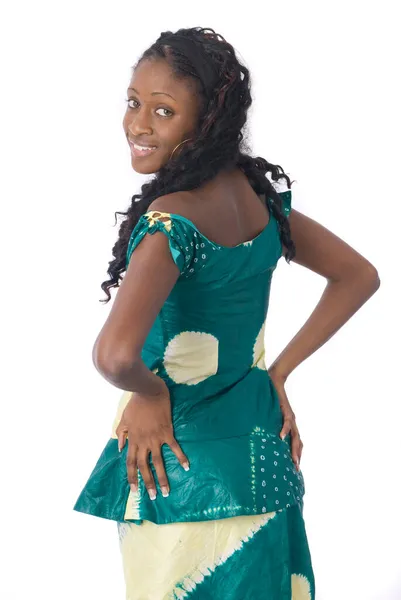 Portret Afrykańskiej Muzułmanki Tradycyjnej Sukience — Zdjęcie stockowe