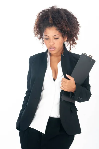 African American Business Woman Her Jacket Suit — Stock Photo, Image