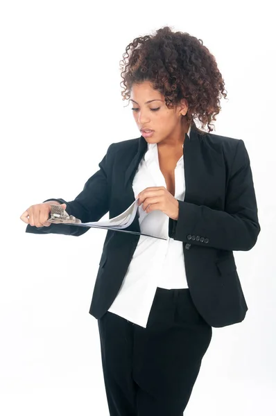 African American Business Woman Her Jacket Suit — Stock Photo, Image