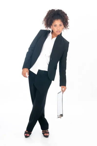 African American Business Woman Her Jacket Suit — Stock Photo, Image