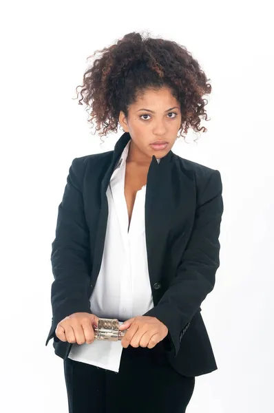 Young African American Businesswoman Her Jacket Suit — Stock Photo, Image