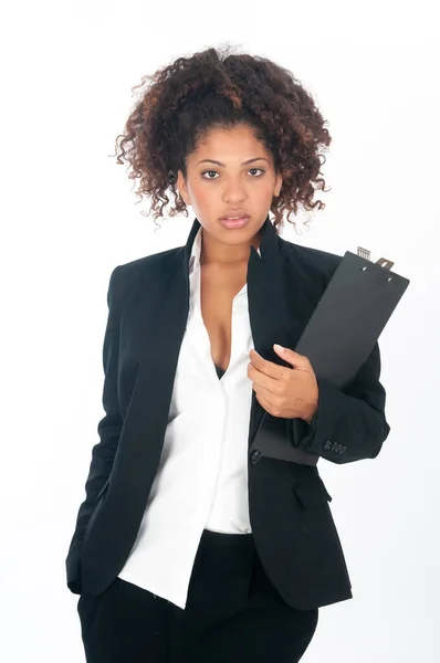 Ung Afrikansk Amerikansk Affärskvinna Jackan Kostym — Stockfoto