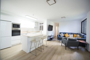 modern kitchen perfectly equipped with its appliances in a house