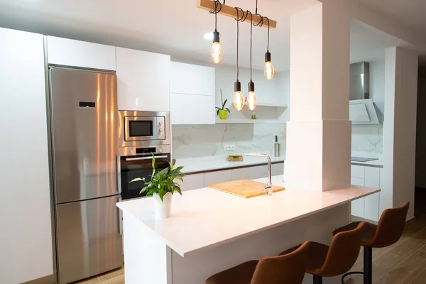 Modern Kitchen Perfectly Equipped Its Appliances House — Photo